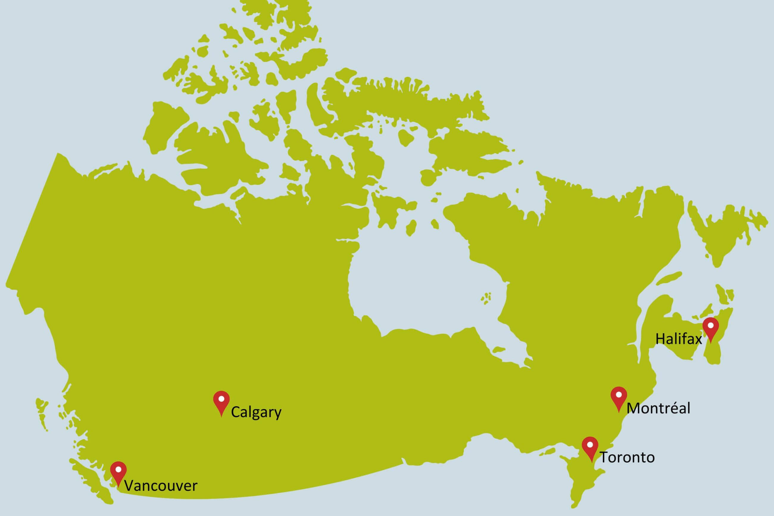 Vermietstationen von Cruise Canada