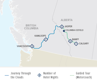 Fahrt mit dem Rocky Mountaineer.
