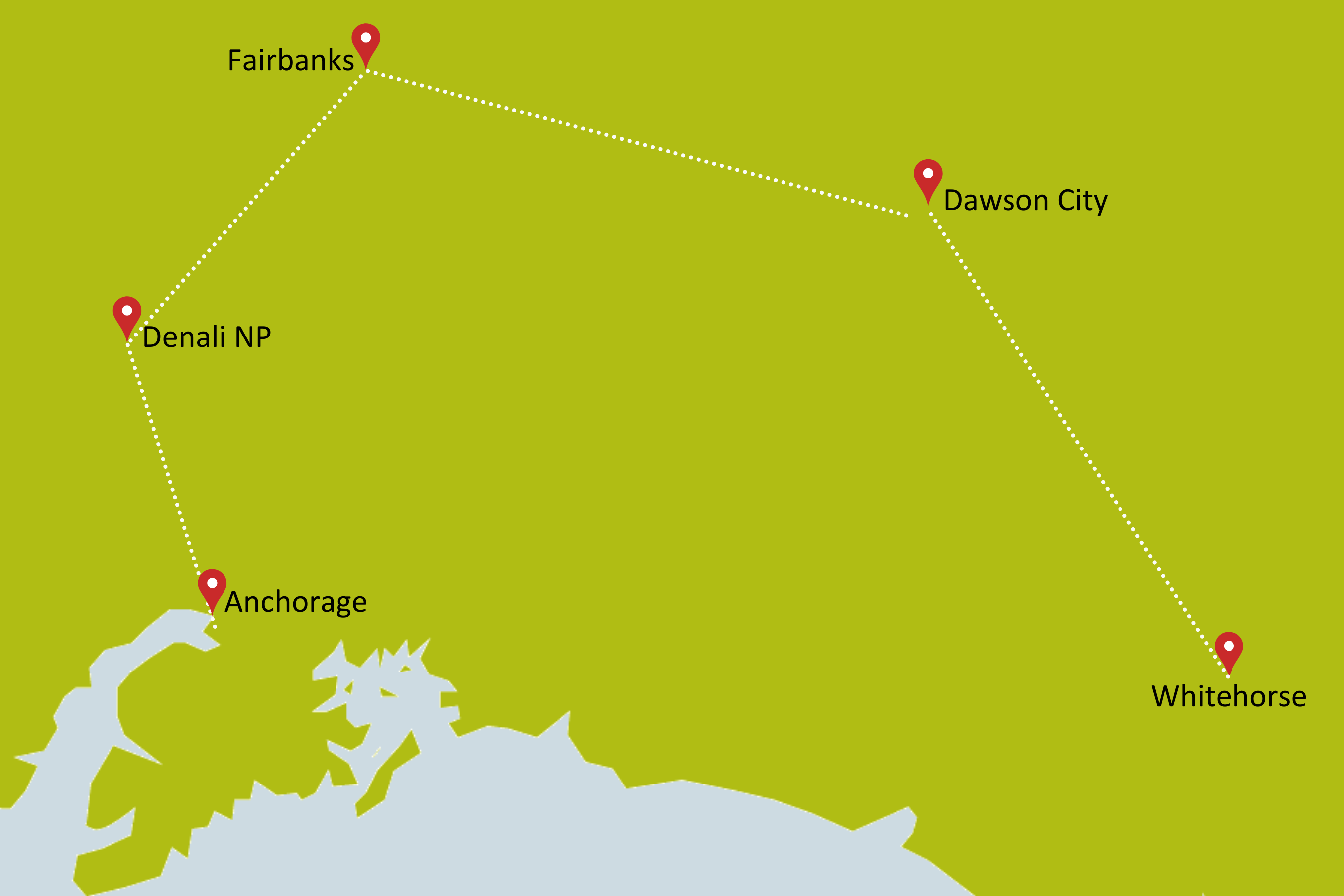 Karte zur Gruppenreise Highlights des Nordens