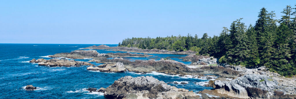 Malerischer Küstenabschnitt des Wild Pacific Trail nahe Ucluelet